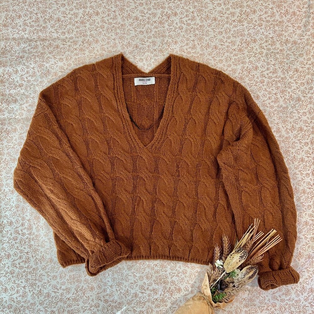 Buckle Double Zero Slouchy Cable Knit Sweater Size Small